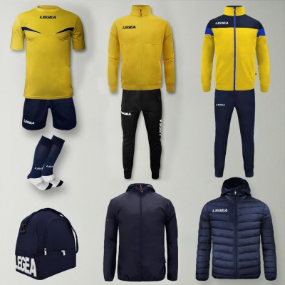 Set complet echipament fotbal Forza, Galben/Bleumarin, LEGEA