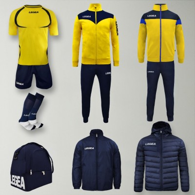 Set complet echipament fotbal Forza, Galben/Bleumarin, LEGEA