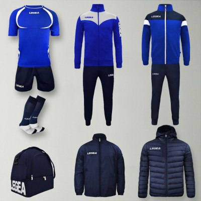Set complet echipament fotbal Forza, Royal/Bleumarin, LEGEA