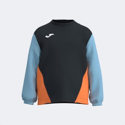 Hanorac pentru copii STRIPE ADVENTURE NEGRU TURCOAZ PORTOCALIU, JOMA