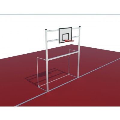 Poartă de fotbal din aluminiu de 3x2 m cu coș de baschet