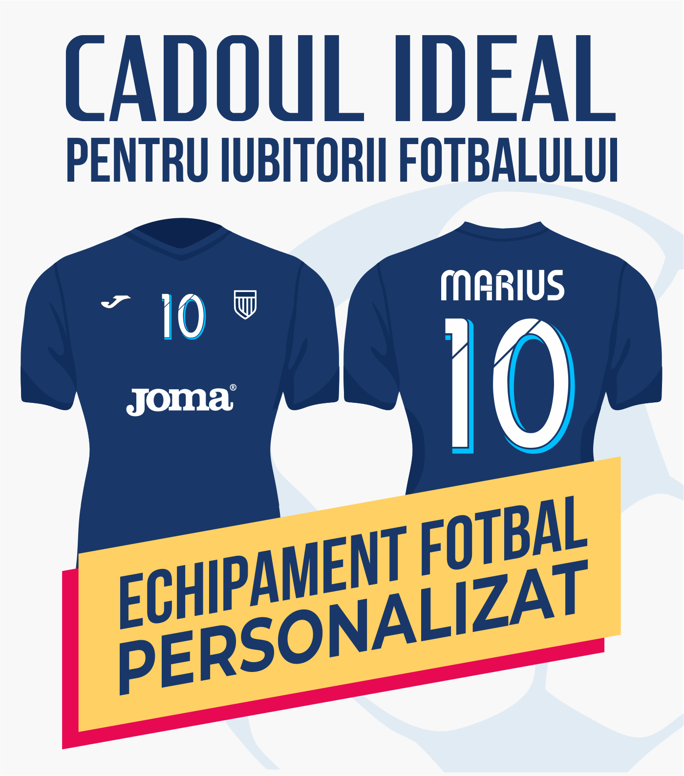 Personalizare echipament fotbal cadou